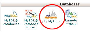 The link to phpmyadmin is located in the Databases section of your cPanel dashboard